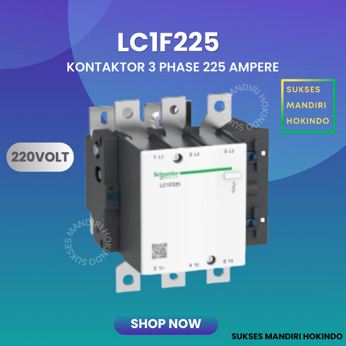 Kontaktor 3P 225A 3 Pas 225 Ampere LC1F225 Schneider 220V Original SNI