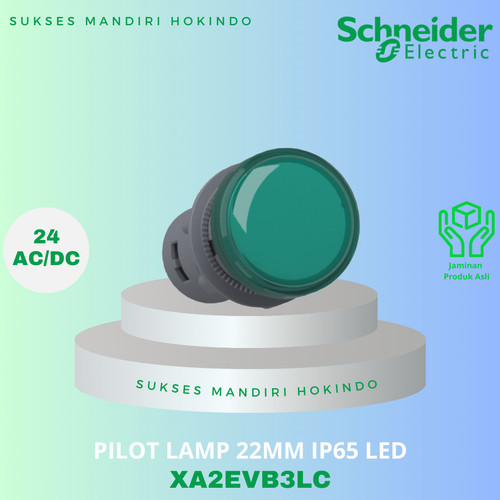 Pilot Lamp Hijau Lampu Indikator 24V AC DC LED Schneider XA2EVB3LC ORI