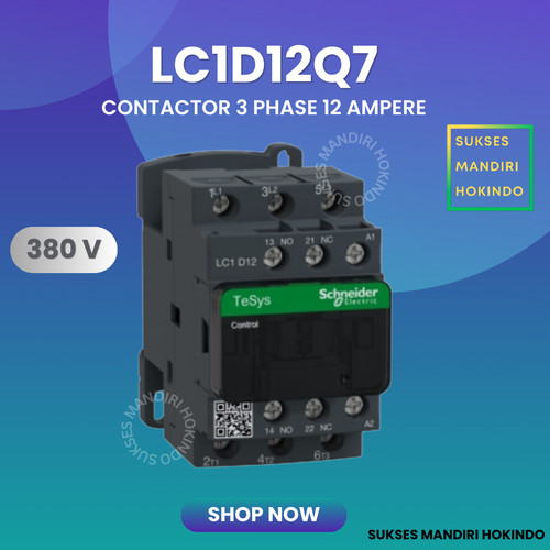 Kontaktor 3P 12A 3 Phase 12 Ampere 380 Volt LC1D12Q7 Schneider ORI SNI