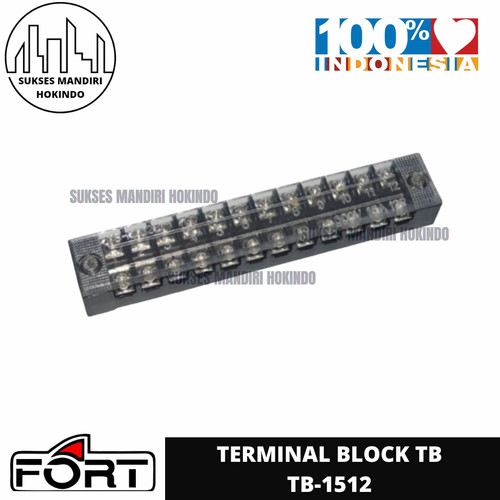 Terminal Block TB 12 Pole 15 Ampere TB-1512 FORT Original SNI