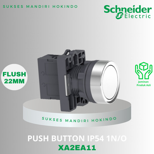 Push Button Flush 22mm Putih Schneider IP54 1NO XA2EA11 Original SNI