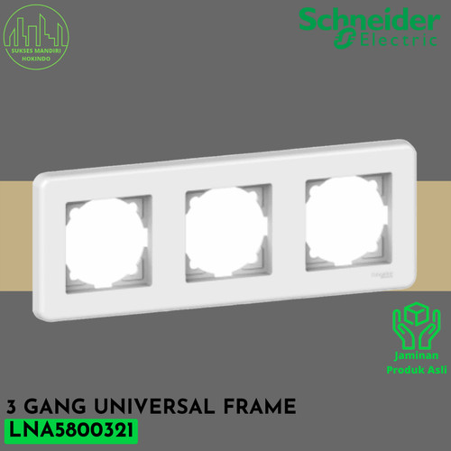 Frame 3 Gang Universal Hotel Leona Schneider LNA5800321 ORIGINAL SNI