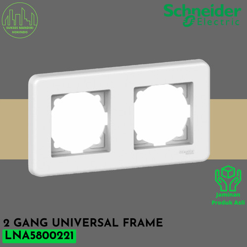 Frame 2 Gang Universal Stopkontak Leona Hotel Schneider LNA5800221 ORI