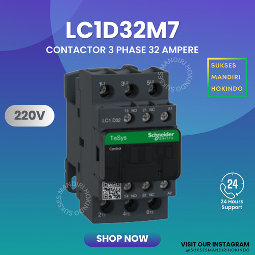 Kontaktor 3P 32A 3 Phase 32 Ampere Schneider LC1D32M7 Contactor ORI