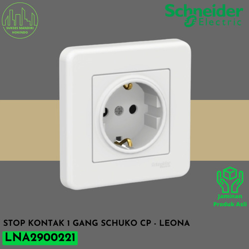 Stopkontak 1 Gang Schneider Leona Non CP Original SNI LNA2900121