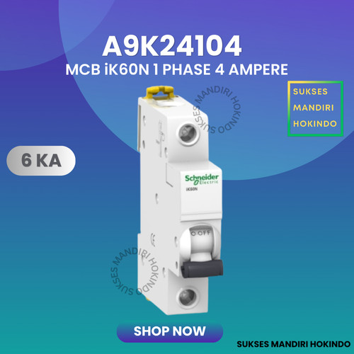 MCB 1 Phase 4 Ampere 1 Pas 4 Amper IK60N 6 kA Schneider Original SNI