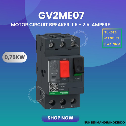 Schneider GV2ME07 Motor Circuit Breaker 1,6 - 2,5 Ampere Original SNI