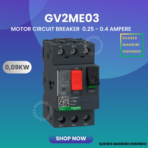 Motor Circuit Breaker GV2ME03 Schneider Original SNI 0,25 - 0,4 Ampere