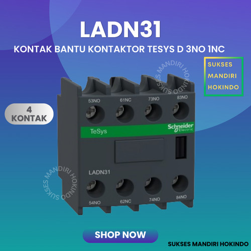 Kontak Bantu 3NO 1NC LADN31 Schneider TeSys D Original SNI 4 Contact