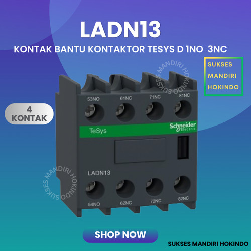 Komtak Bantu 1NO 3NC LADN13 Schneider TeSys D Original SNI 4 Contact