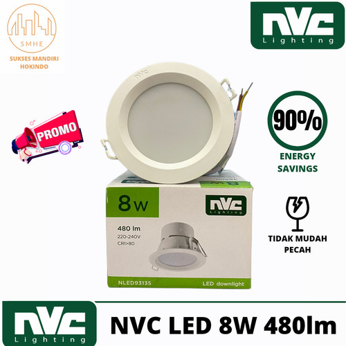 Lampu LED 8 Watt 480lm 540lm 220-240 Volt NVC DOWNLIGHT Cahaya Putih