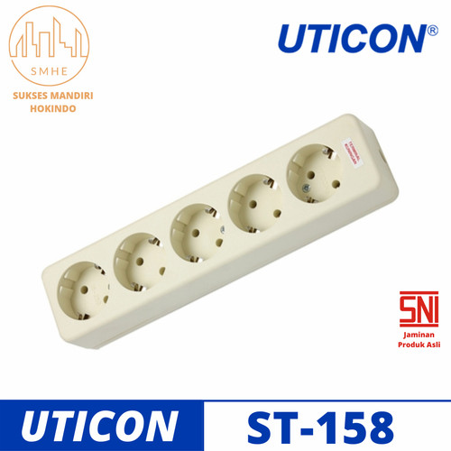 Uticon StopKontak 5 Lubang ST-158 Kotak kontak Multi Original SNI 100%