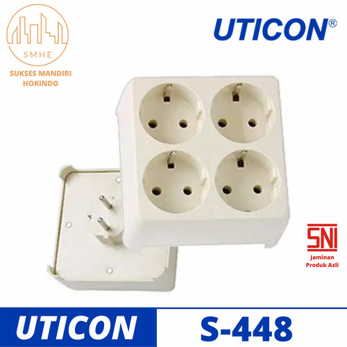 Uticon StopKontak 4 Lubang S-448 Tusuk kontak Multi Orginal SNI 100%