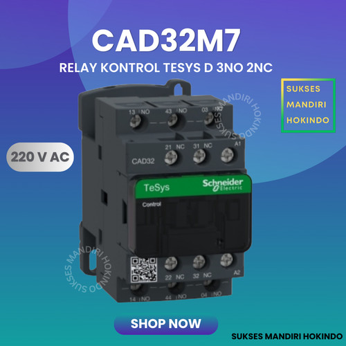 CAD32M7 Kontaktor Schneider Relay Control Auxiliary 5 NO 220 VAC ORI