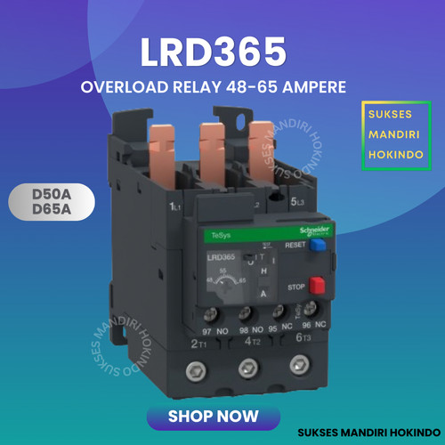 LRD365 LRD 365 Thermal Overload Relay Schneider Original Kontak Bantu