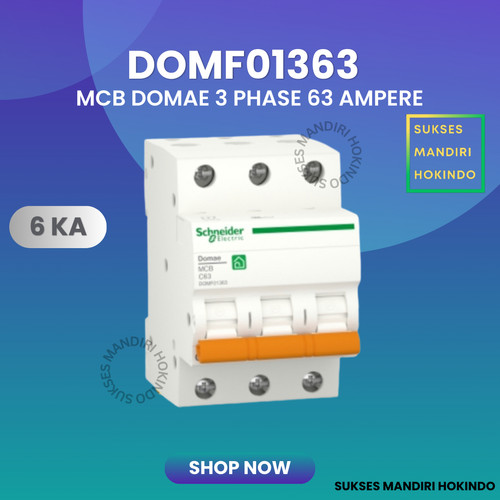 MCB 3 Phase 63 Ampere 3p 63a 3pole Schneider Domae Baru 6kA ORI SNI