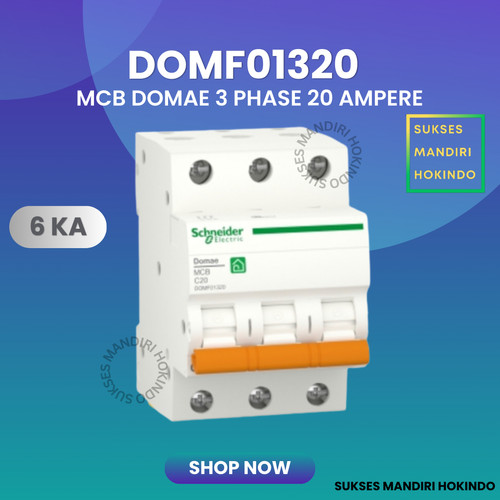 MCB 3 Phase 20 Ampere 3p 20a 3pole Schneider Domae Baru 6kA ORI SNI