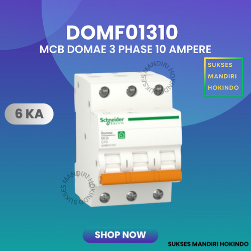 MCB 3 Phase 10 Ampere 3p 10a 3pole Schneider Domae Baru 6kA ORI SNI