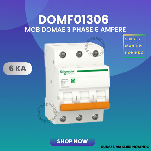 MCB 3 Phase 6 Ampere 3p 6a 3pole Schneider Domae Baru 6kA ORI SNI 100%