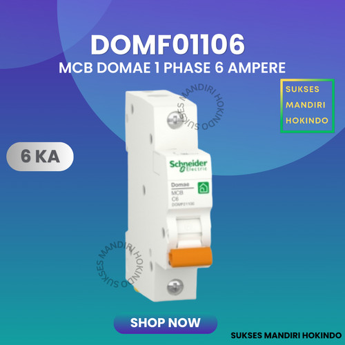 MCB 1 Phase 6 Ampere 1p 6a 1pole Schneider Domae Baru 6kA Original SNI