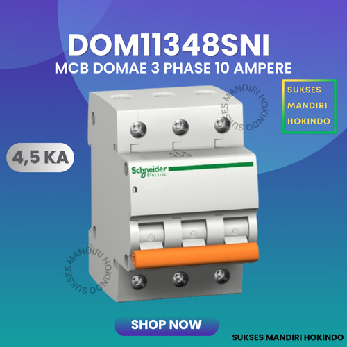 MCB Schneider Domae 3P 10A Original SNI/ 3 Phase 10 Ampere