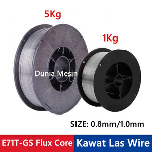 Kawat Las E71T-GS Tanpa Gas MIG Flux Core Wire 1kg 5kg 0.8mm 1.0mm