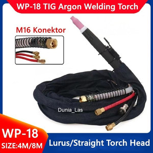 WP-18 Tig Argon Stang Las Welding Torch Lurus Head Kepala WP18 4M 8M