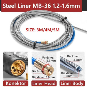 MB-36 MB36 Steel Conduit Liner Mig 1.2-1.6mm Binzel Torch 3M 5M MB 36