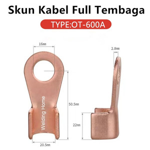 Skun Kabel Tembaga OT-500A OT-600A OT-800A OT-1000A Konektor merah OT