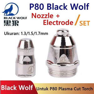 P80 Nozzle Electrode BLACK WOLF Plasma Cut P-80 P 80 1.3mm 1.5mm 1.7mm