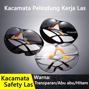 Kacamata Safety Las Kaca Mata Gerinda Glasses Bening Clear Hitam Abu2