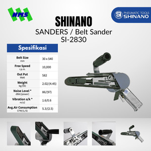 Mesin Amplas Angin Shinano SI-2830 Air Belt Sander Sabuk 30mm x 540mm Speed 10000 rpm