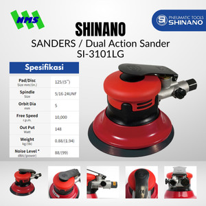 Mesin Amplas Angin 5 Inci Shinano SI-3101LG Dual Action Orbital Air Sander 10000 rpm