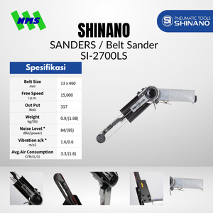 Mesin Amplas Angin Shinano SI-2700LS Air Belt Sander Putar 120 Derajat 13mm x 460mm Speed 15000 rpm