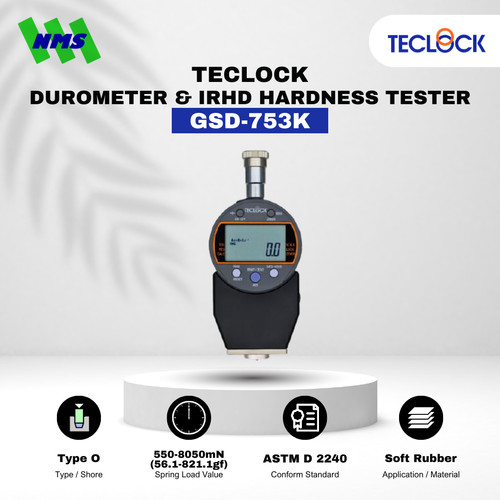 TECLOCK GSD-753K Durometer Hardness Tester 8050mN Shore O Digital