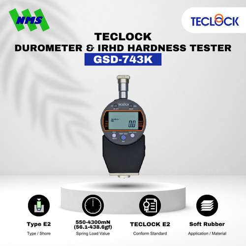 TECLOCK GSD-743K Durometer Hardness Tester 4300mN Shore E2 Digital