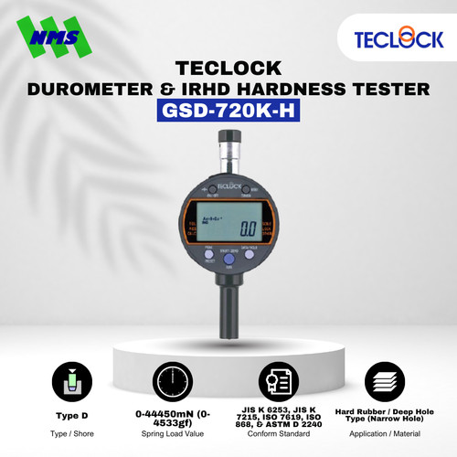 TECLOCK GSD-720K-H Durometer Hardness Tester 44450mN Shore D Digital