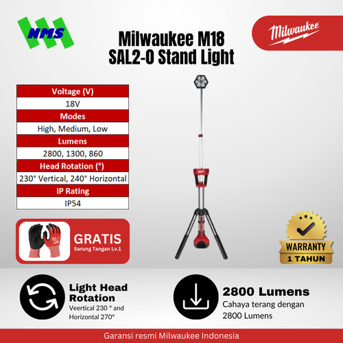 Lampu Lighting Milwaukee M18™ SAL LED STAND LIGHT