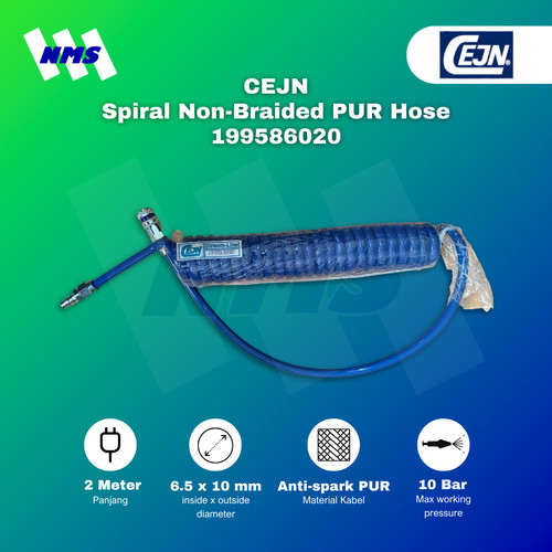 Selang CEJN 199586020 Spiral Non-Braided PUR Hose 6.5mm x 10mm 2 Meter