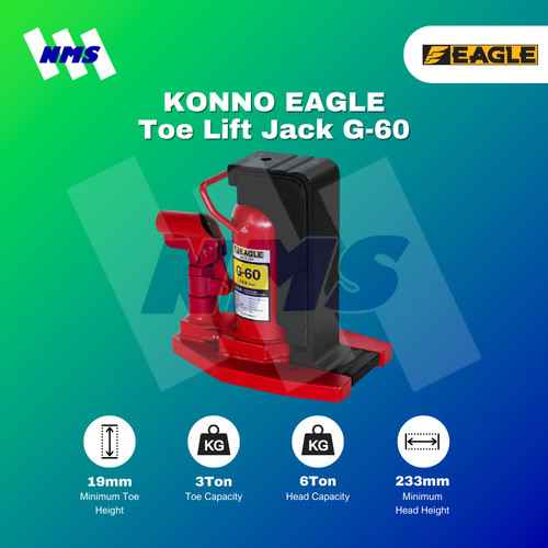 Toe Jack / Bottle Jack 6 Ton Dongkrak Botol KONNO EAGLE G-60