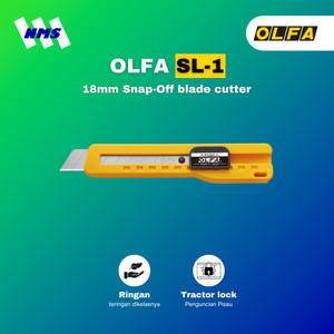 Pisau Cuter OLFA SL-1 Snap-Off 18mm Blade Heavy Duty Safety Tractor Locking Cutter Pemotong Kardus