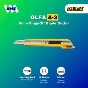 Pisau Cuter OLFA A-3 Snap-Off 9mm Blade Cutter Graphic Knife Ukir Pola Kertas