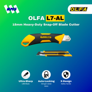 Pisau Cutter OLFA L7-AL Snap-Off 18mm Blade Cutter Heavy Duty Auto Lock Pemotong Kardus