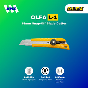 Pisau Cutter OLFA L-1 Snap-Off 18mm Blade Pemotong Kardus