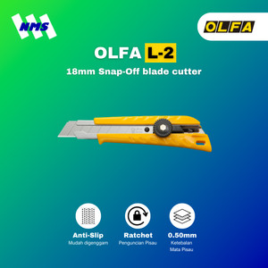 Pisau Potong OLFA L-2 Snap-Off Blade Cutter Grip Handle Original Kater