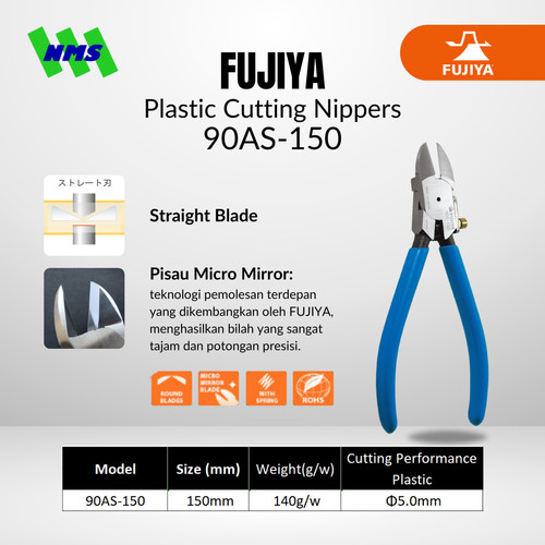 Tang Potong FUJIYA 90AS-150 Plastic Cutting Nippers Japan