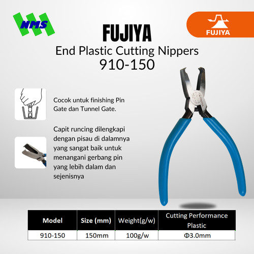 Tang Potong FUJIYA 910-150 End Plastic Cutting Nippers Japan 150mm 6"