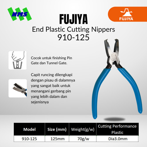 Tang Potong FUJIYA 910-125 End Plastic Cutting Nippers Japan 125mm 5"