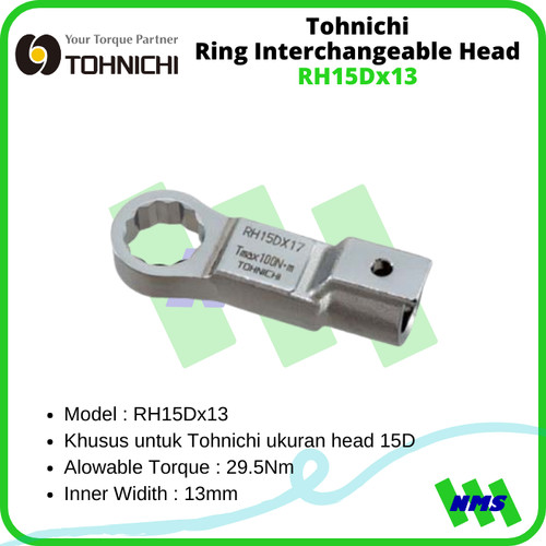 Kunci Ring Tohnichi RH15Dx13 Ring Interchangeable Head 13 mm for 15D