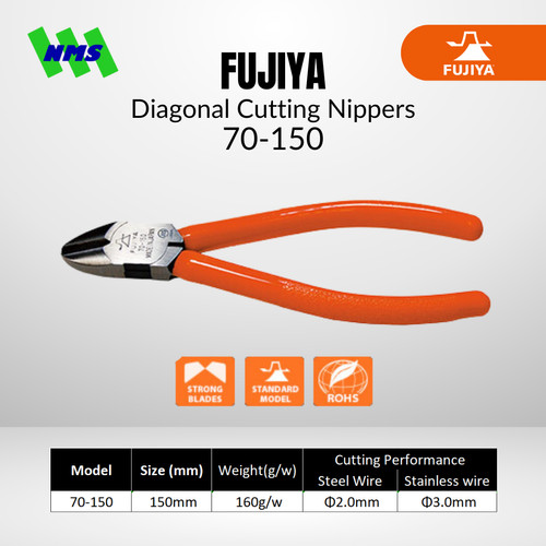 Tang Potong FUJIYA 70-150 Diagonal Cutting Nippers Japan 150mm 6 Inci